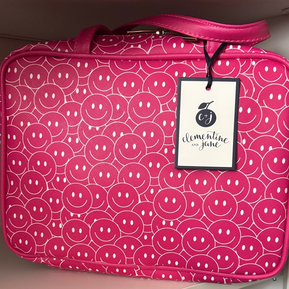 Pink Smiley Face Women's Handle Travel Bag